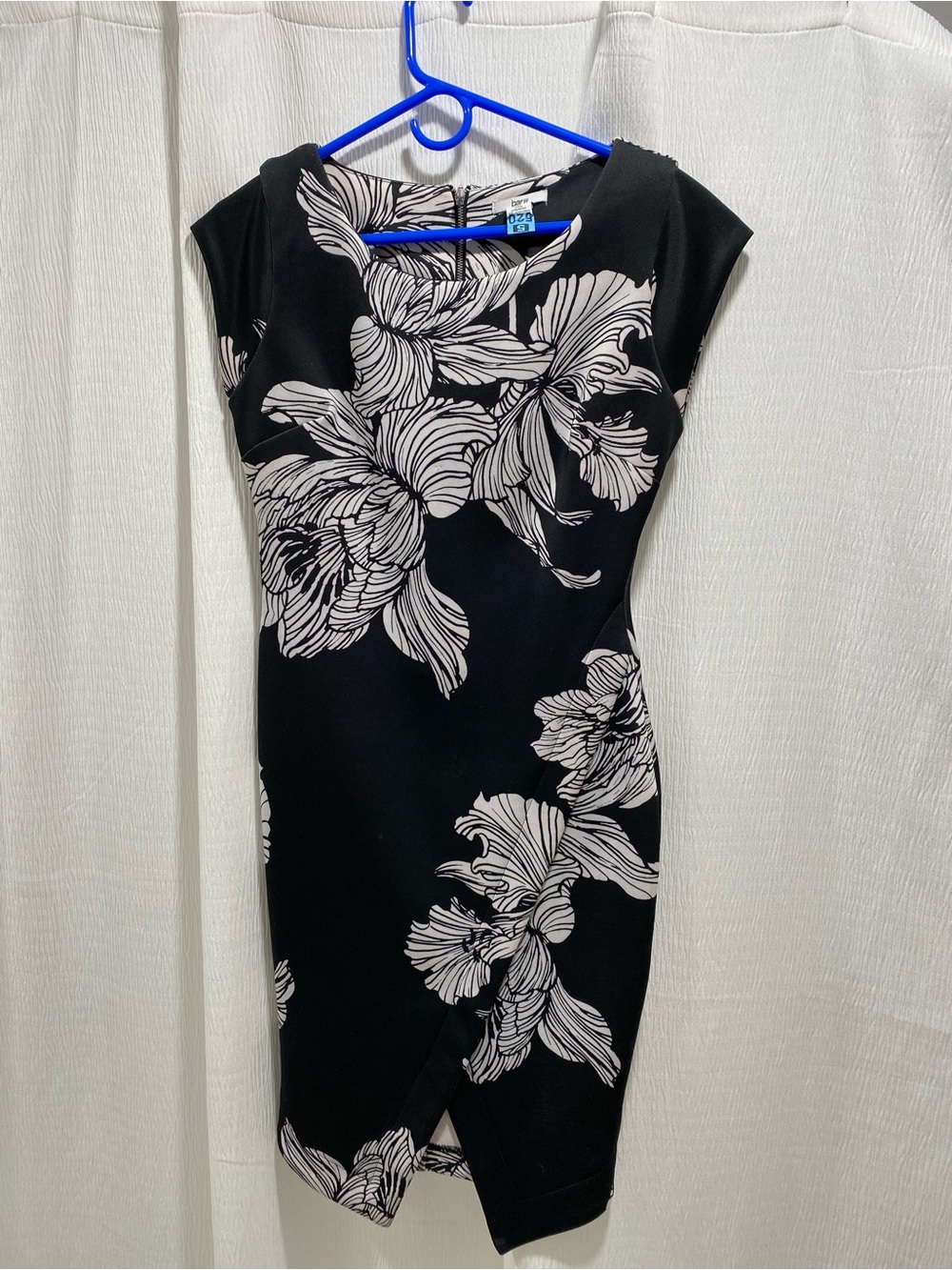 Bar III Black Midi Dress with White Floral Print
